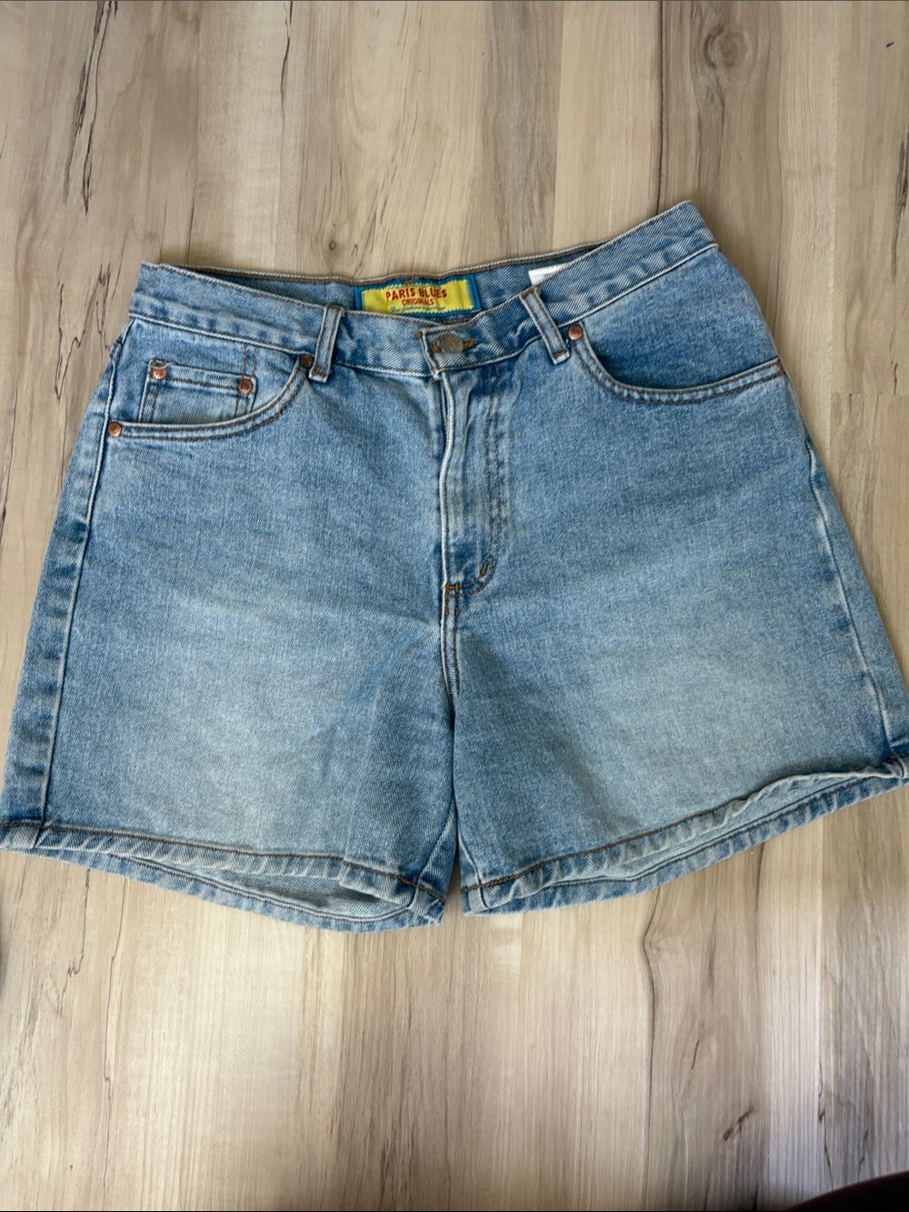 Y2K Paris Blues 100% cotton Light Blue High-Rise Denim Shorts